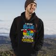 I Wear Blue For My Grandson Autism Awareness Grandparents Hoodie Lifestyle