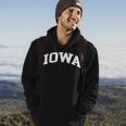 Iowa Us College Font Proud American Usa Men Hoodie Graphic Print Hooded Sweatshirt Lifestyle