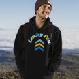 Lucky Few T21 Down Syndrome Awareness Yellow Blue Ribbon Hoodie Lifestyle