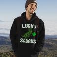 LuckyRex Saurus Clovers Shamrock St Patrick Day Gifts Hoodie Lifestyle