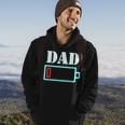 Mens Dad Battery Low Funny Tired Parenting Fathers Day Hoodie Lifestyle
