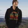 Mens Retro Ski Dad Sunset Winter Skiing Daddy Gift Father Skier Hoodie Lifestyle