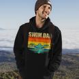 Mens Vintage Style Swimming Lover Swimmer Swim Dad Fathers Day Hoodie Lifestyle