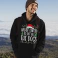 Most Likely To Pet All The Dogs Funny Christmas Dog Lovers Men Hoodie Graphic Print Hooded Sweatshirt Lifestyle