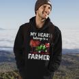 My Heart Belongs To A Farmer Valentine For Farmer Wife Men Hoodie Graphic Print Hooded Sweatshirt Lifestyle