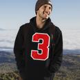 Number 3 Sports Jersey Birthday Age Lucky Number Red White Men Hoodie Lifestyle