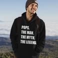 Pops The Man The Myth The Legend Fathers Day Gift Idea Daddy Dog Hoodie Lifestyle