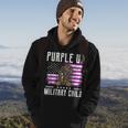 Purple Up Military Child Boots Us Flag April Month Military Hoodie Lifestyle