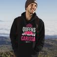 Queens Are Named Carissa Pink Flower Custom Name B-Day Men Hoodie Lifestyle