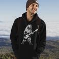 Retro Bear Playing Bass Guitar Bear Guitarist Music Lovers Hoodie Lifestyle