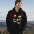 Retro Tinsel Tits And Jingle Balls Funny Matching Christmas Men Hoodie Graphic Print Hooded Sweatshirt Lifestyle