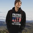 Retro Us Flag Fathers Day Papaw Firefighter The Legend Gift For Mens Hoodie Lifestyle