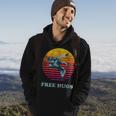 Retro Vintage Faded Cracked 70 80S Style Free Hugs Wrestling Hoodie Lifestyle