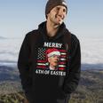 Santa Joe Biden Confused Happy Easter Christmas America Flag V11 Men Hoodie Graphic Print Hooded Sweatshirt Lifestyle