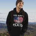 US Navy Proud Dad With American Flag Gift Veteran Day Hoodie Lifestyle