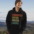 Vintage Tochter Schwester Fußball Legende Retro Fußball Hoodie Lebensstil