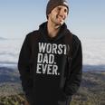 Worst Dad Ever Funny Fathers Day Distressed Vintage Hoodie Lifestyle