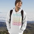 First Name Taylor Girl Retro Personalized Groovy 80S Vintage Hoodie Lifestyle