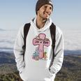 He Is Risen Bunny Cross Vintage Happy Easter Day 2023 Hoodie Lifestyle