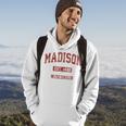 Madison Wisconsin Wi Vintage Athletic Sports Design Hoodie Lifestyle