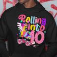 10 Years Old Birthday Rolling Into 10 Years Roller Skates Hoodie Unique Gifts