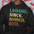 10 Years Old Gifts Legend Since March 2013 10Th Birthday Hoodie Funny Gifts