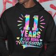 11Th Birthday Gifts Idea Tie Dye 11 Year Of Being Awesome Hoodie Unique Gifts
