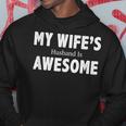Mens My Wifes Husband Is Awesome - Vintage Style -  Men Hoodie Graphic Print Hooded Sweatshirt