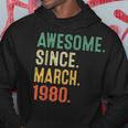 43 Years Old Gifts Awesome Since March 1980 43Rd Birthday Hoodie Unique Gifts
