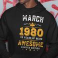 43 Years Old Gifts Vintage March 1980 43Rd Birthday Hoodie Unique Gifts