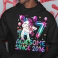 7 Years Old Unicorn Flossing 7Th Birthday Girl Unicorn Party Hoodie Unique Gifts