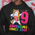 9 Years Old Unicorn Dabbing 9Th Birthday Girl Unicorn Party Hoodie Unique Gifts
