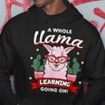 A Whole Llama Learning Going On Cute Teacher Men Hoodie Graphic Print Hooded Sweatshirt Funny Gifts