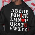 Alphabet Abc I Love You Valentines Day Heart Gifts Him Her V2 Hoodie Funny Gifts