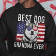 American Flag Best Dog Grandma Ever Siberian Husky Usa Gift For Womens Hoodie Unique Gifts