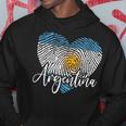 Argentina In My Dna Fingerprint Heart Argentina Flag Pride Men Hoodie Graphic Print Hooded Sweatshirt Funny Gifts