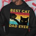 Best Cat Dad Ever Funny Cat Daddy Fist Bump Fathers Day Men Hoodie Graphic Print Hooded Sweatshirt Funny Gifts