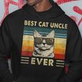 Best Cat Uncle Ever Vintage Retro Cat Dad Father Day Hoodie Funny Gifts