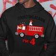 Birthday 4 Year Old Fire Fighter Truck | Firetruck Hoodie Funny Gifts