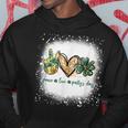 Bleached Peace Love Pattys Day St Patricks Day Shamrock Hoodie Funny Gifts