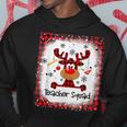 Bleached Teacher Squad Reindeer Funny Teacher Christmas Xmas V28 Men Hoodie Graphic Print Hooded Sweatshirt Personalized Gifts