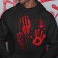 Blood Hands Splatters Red Bloody Handprints Zombie Outbreak Men Hoodie Graphic Print Hooded Sweatshirt Personalized Gifts