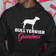 Bullterrier Oma Schwarzes Hoodie, Hunde Silhouette & Text in Pink Lustige Geschenke