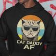 Cat Daddy Af Vintage Graphic Funny Fathers Day Cat Dad Hoodie Funny Gifts