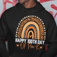 Cute 100Th Day Of Pre-K Student Teacher Rainbow Leopard Men Hoodie Graphic Print Hooded Sweatshirt Funny Gifts