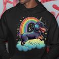 Dachshund Unicorn On Rainbow Unicorn Dachshund Hoodie Unique Gifts