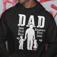 Dad A Sons First Hero A Daughters First Love Daddy Papa Pops Hoodie Unique Gifts