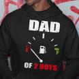 Dad Of 2 Boys Vintage Dad Battery Low Fathers Day Hoodie Funny Gifts