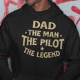 Dad The Man The Pilot The Legend Airlines Airplane Lover Hoodie Funny Gifts