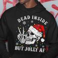Dead Inside But Jolly Af Skeleton Santa Christmas Pajamas V2 Men Hoodie Graphic Print Hooded Sweatshirt Funny Gifts